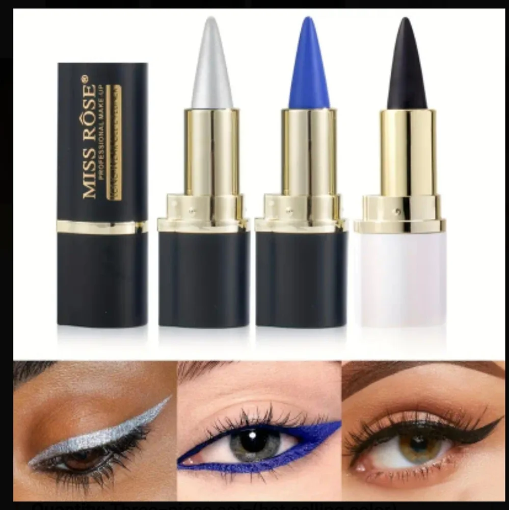 🆕️LAST SET🌹MISS ROSE WATERPROOF GEL EYELINER SET~SILVER, BLUE & BLACK